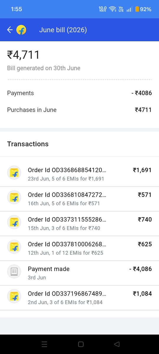 DEEPANKARY3101's tweet photo. @IDFCFIRSTBank @flipkartsupport @Flipkart Maine already emi pay kar de hae 4711rs total,fir bhi keh rhaye hae abhi 625rs emi reh gye hae apki, payment pura hua fir bhi... https://t.co/if562qn0Ay