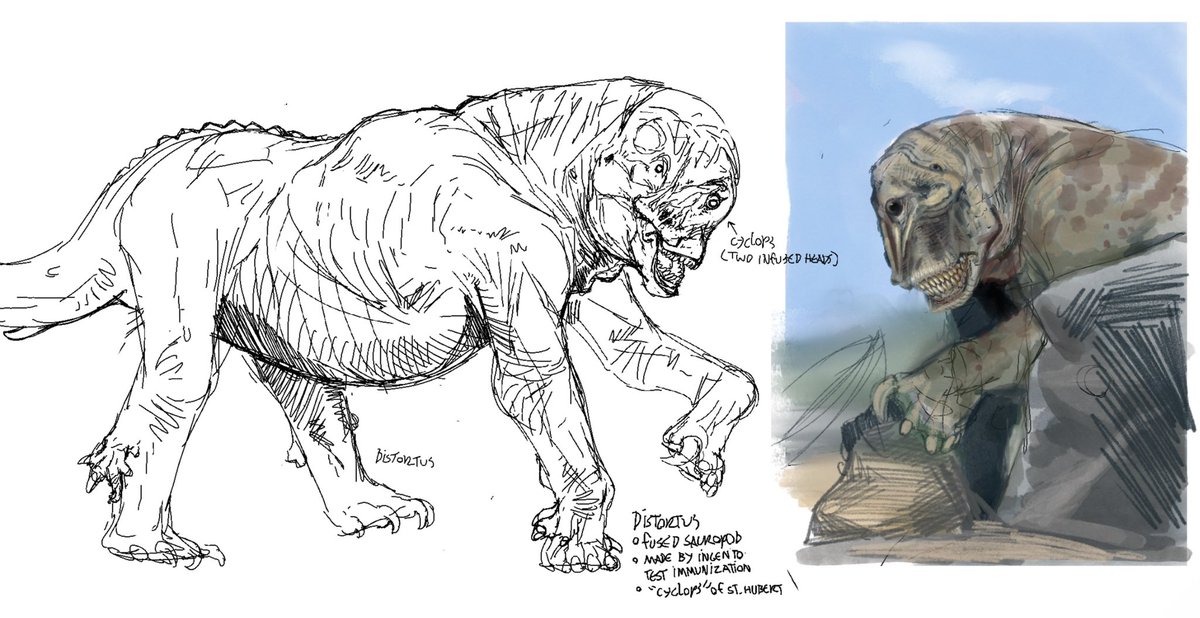 inspectoir_art's tweet photo. Really dislike the distortus rex, so I took a chance on doing a redesign. I’m not completely proud of it, but I do think it’s more unsettling (and less rancor looking) https://t.co/ocwysE1xJQ