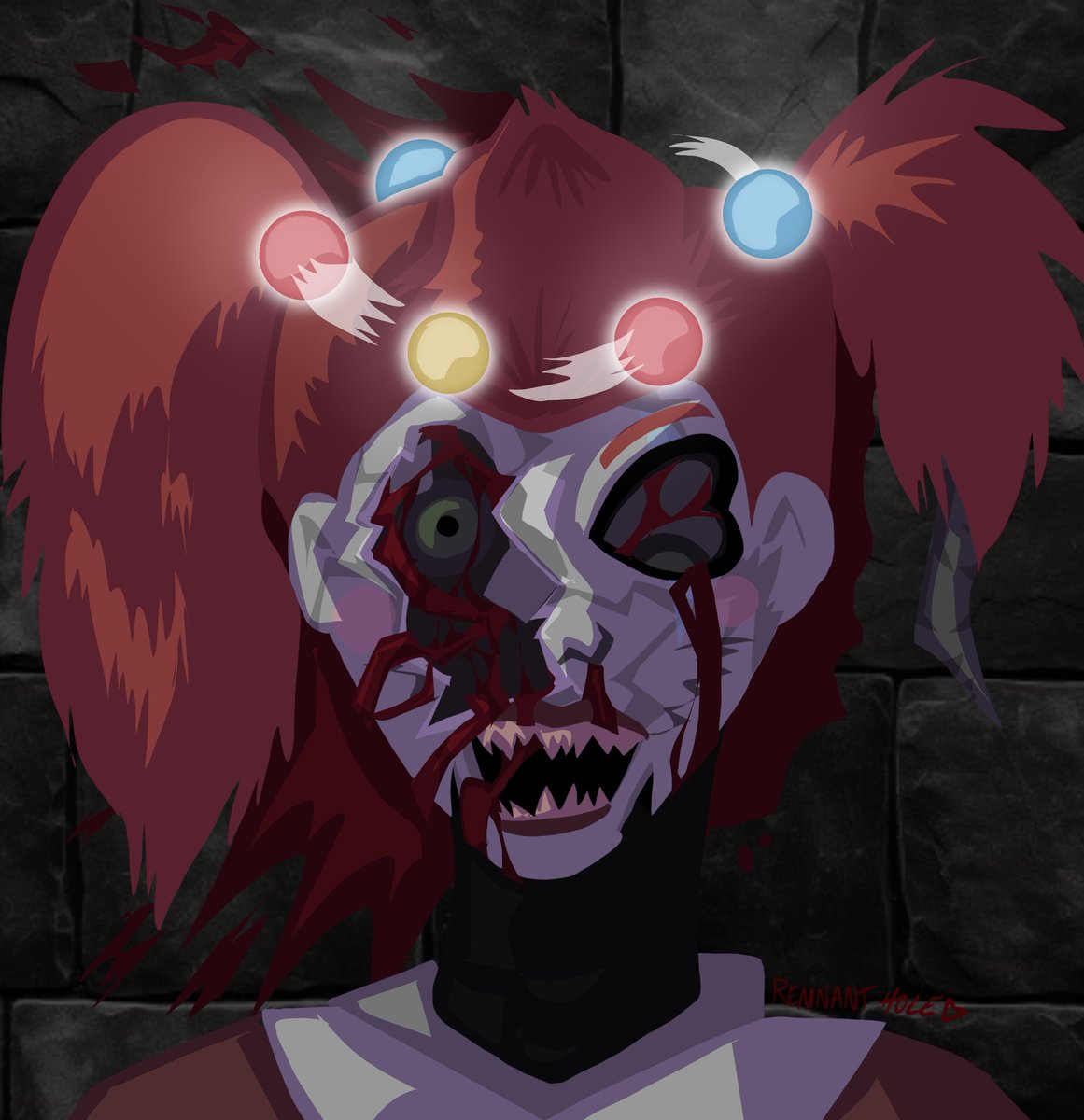 Eleanor1521's tweet photo. "Larson grabbed the candelabra from the table and swung it hard, hitting her in the head and knocking her to the floor." #Eleanorfnaf #fazbearfrights https://t.co/tENHjsnzfA