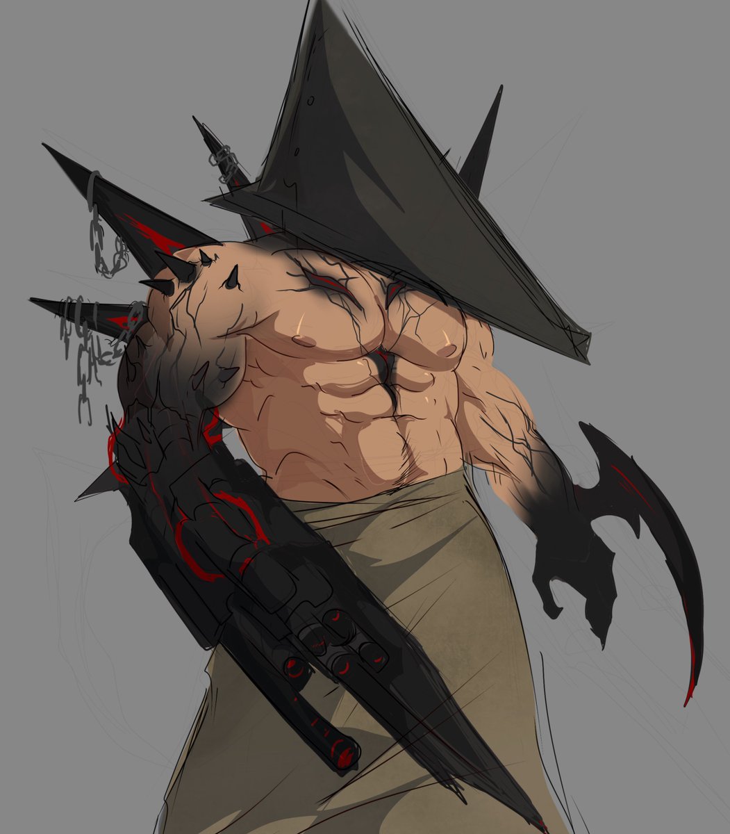 leioii's tweet photo. was pretty rushed at the end but I remember hazard’s va assigning overwatch characters what slashers they would be and I thought I’d give the concept a shot 💦

hazard as pyramid head mayhaps
#hazard #overwatch https://t.co/PGjalE1G7q