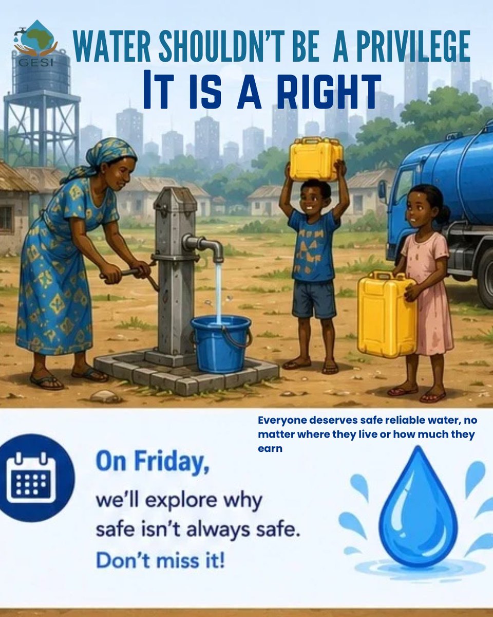 global_sustn's tweet photo. Everyone needs water. Not everyone gets it equally.

In Nigeria, the richest households are 17× more likely to have access to safely managed drinking water than the poorest households. (WASH NORM 2021)

Water inequality is real. 💧

#sdg6 #wash #nigeria #gesi #wateraccessibility https://t.co/vwDYaKWx5f