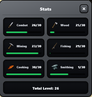 Quantingilous's tweet photo. Day 9 in @PlayKintara

Dev is working!

Shovel event is back, updated drop table, new items to farm!

Combat: 26/30 (+2)
Wood: 25/30
Mining: 23/30
Fishing: 29/30 (+2)
Cooking: 30/30
Smithing: 1/30 https://t.co/n9tSJm2mQl
