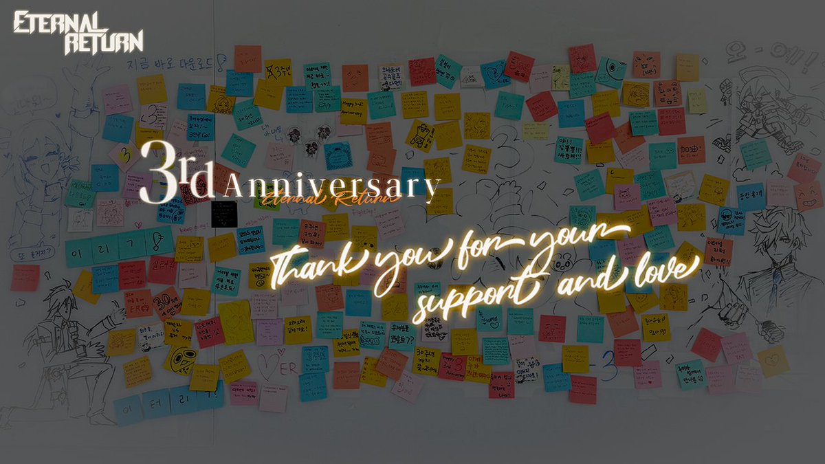 _EternalReturn_'s tweet photo. Thank you for sharing the past 3 years with us! 🥂

📼A special message from Eternal Return's team: https://t.co/xf1DQqPYOz

#EternalReturn #S11 #3Years https://t.co/8BLmb6pPVd