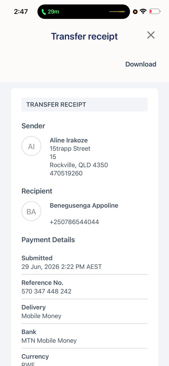 BENEGUSENG94203's tweet photo. Dear @MTNRwanda ibini iki kuri 29/06 noherejwe amafaranga ayobera kuwundi muntu noneho mbahamagaye mwemera kuyahagarika mumbwira ko nyuma yiminsi itatu agaruka kurinjye cg agasubira kuwayohereje none kuva uwo munsi nubu ntagisubizo turabona sinayabonye kandi nawe ntiyayabonye https://t.co/fZWbFzxwYR
