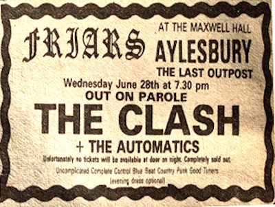 wycombegigs's tweet photo. @SoundsClips @TheClash @thespecials @GarryBushell This gig was 28th June 1978. Still looking for an image of the poster from this show in Aylesbury. I only have this music paper ad.
#TheClash 🙏 https://t.co/0tGQfwXnQN