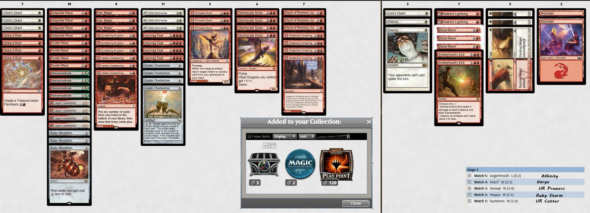 Natity97's tweet photo. 4-1! Missed the second back-to-back 5-0 because of some rough draws (and a sketchy keep vs Affinity π
).
This Red Belcher build is insanely fun and feels much more resilient. π₯ I'll keep testing, but I will test Mono-Red too.
#MTG #Modern #Belcher #RedBelcher #MonoRed https://t.co/gu4GEykcaD