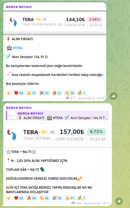 rotaborsanln's tweet photo. Sabah takip listemizde yer alan #TERA

kısa sürede +%6,73 performans gösterdi.

Toplamda  % + 8,77 kazanç

Bu tarz fırsatları önceden paylaşmaya devam ediyorum

🔔 Anlık paylaşımlar

Ücretsiz Telegram kanalında yer alıyor ⬇️

https://t.co/UapypoI3Qk

#borsa #BIST100 #yatırım https://t.co/Rec5RhuVtq