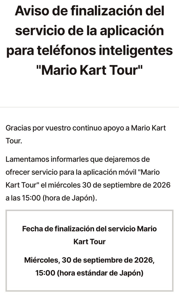 NWeedle's tweet photo. ‼️El 30 de septiembre Mario Kart Tour llega a su fin. https://t.co/GkY92Jg8wr