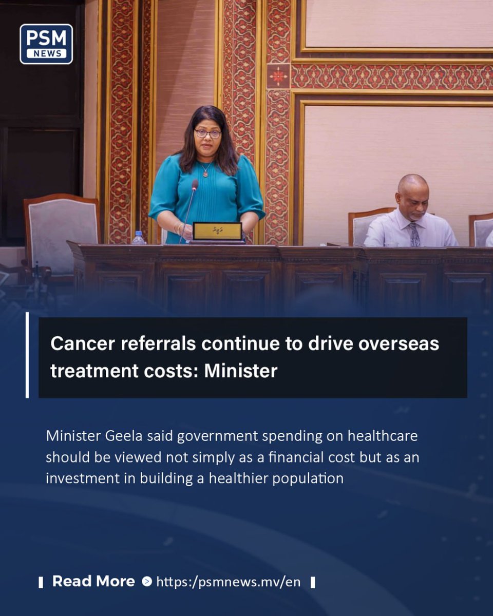 psmnewsmv's tweet photo. Minister Geela said the government had expanded a range of specialised medical services in recent years so that treatment for major illnesses could increasingly be provided within the Maldives.

https://t.co/c58kslfX1U https://t.co/jqjibgpM7D