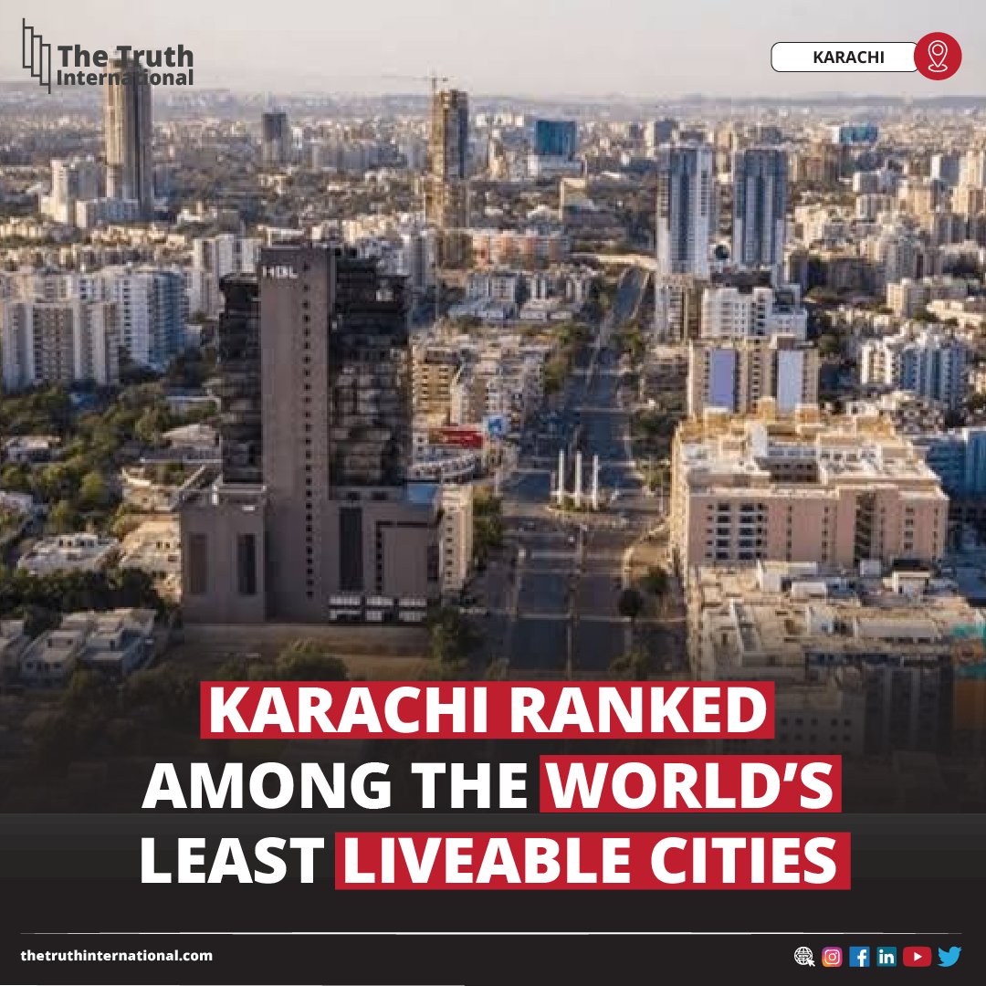 ttimagazine's tweet photo. Karachi ranked among the world’s least liveable cities

FIND MORE: https://t.co/qiFhdClzJp

#Karachi #ranked #world #least #liveable #cities #TTI https://t.co/7ZzrJoBsbE