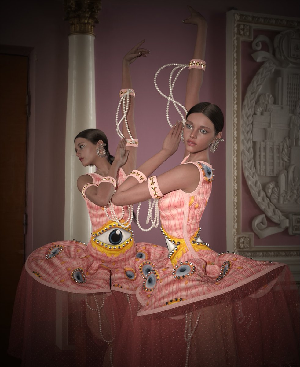 style3dofficial's tweet photo. 👁️👁️ The Satellite Eyes of Zoltar 👁️👁️
Not a single piece of this is real. Every seam, pearl, and crystal was built in Style3D Studio v9.2.
Work by @miuvermillion（IG）
#Style3D #DigitalFashion #3DFashion #VirtualCouture #CLO3D https://t.co/LcRGhNkIIH