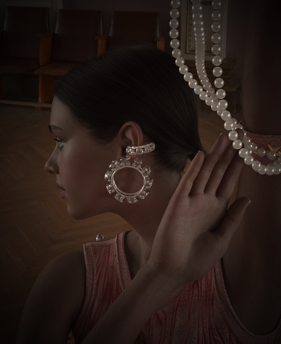 style3dofficial's tweet photo. 👁️👁️ The Satellite Eyes of Zoltar 👁️👁️
Not a single piece of this is real. Every seam, pearl, and crystal was built in Style3D Studio v9.2.
Work by @miuvermillion（IG）
#Style3D #DigitalFashion #3DFashion #VirtualCouture #CLO3D https://t.co/LcRGhNkIIH