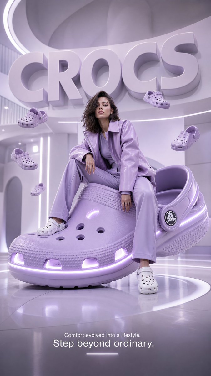 Futuristic Crocs Fashion Advertising Poster