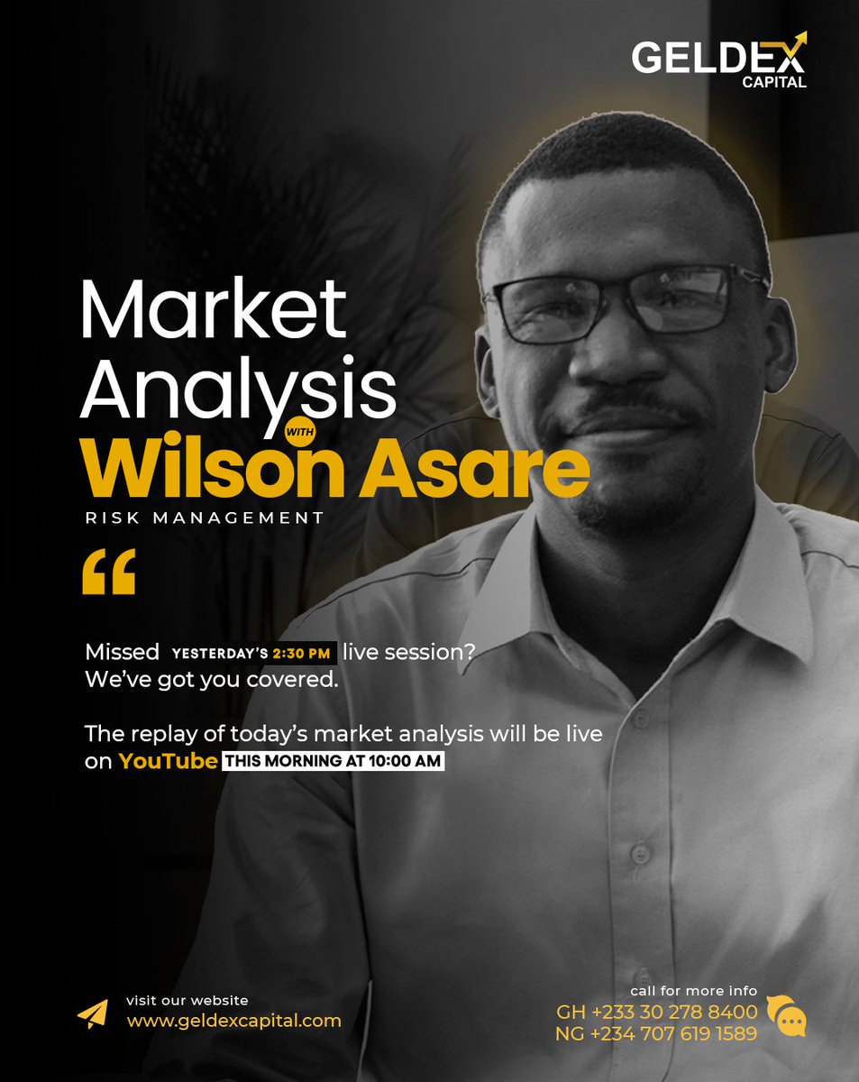 GeldexCapital's tweet photo. Missed yesterday's 2:30 PM live session? We’ve got you covered!

The replay of the market analysis is going live on YouTube this morning at 10:00 AM.

#forex #Riskmanagement #forextradingeducation https://t.co/prG9euTai3