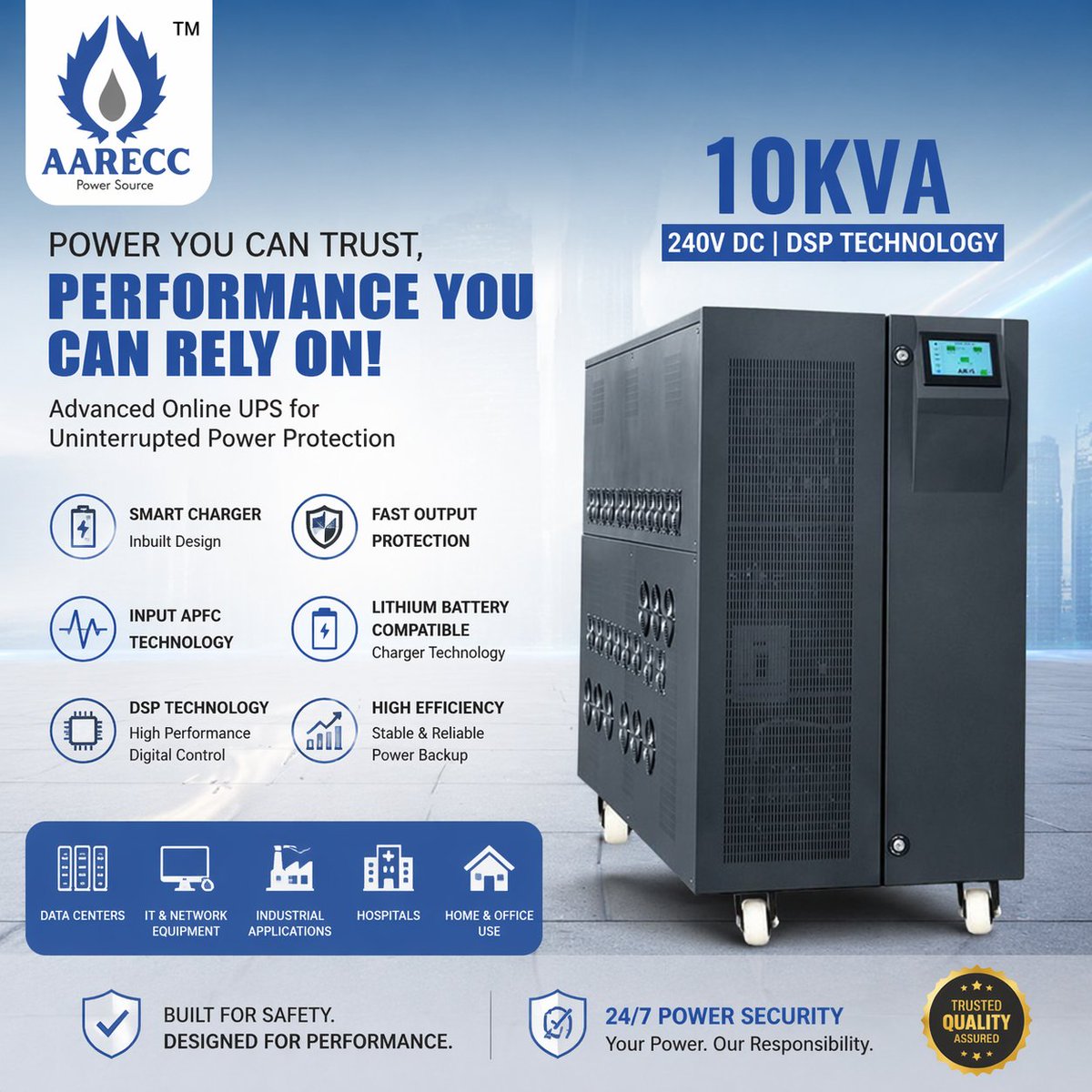 Aareccups1's tweet photo. AARECC (Aarecc Power Conversions) is an Indian power electronics manufacturer specializing in high-end power conditioning equipment. Their Online UPS technology is built on a Double-Conversion architecture, https://t.co/jtNzhy9Z5s