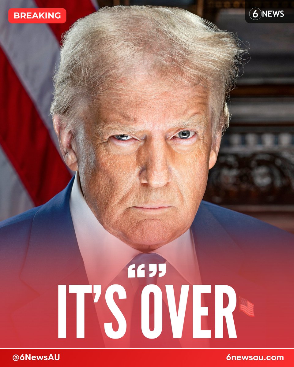 6NewsAU's tweet photo. #BREAKING 🚨 US president Donald Trump says the ceasefire with Iran is "over" after renewed fighting broke out in the Gulf region

"As far as I'm concerned, it's over...it's just a waste of time dealing with them", Trump said https://t.co/7T9nIYUXi1