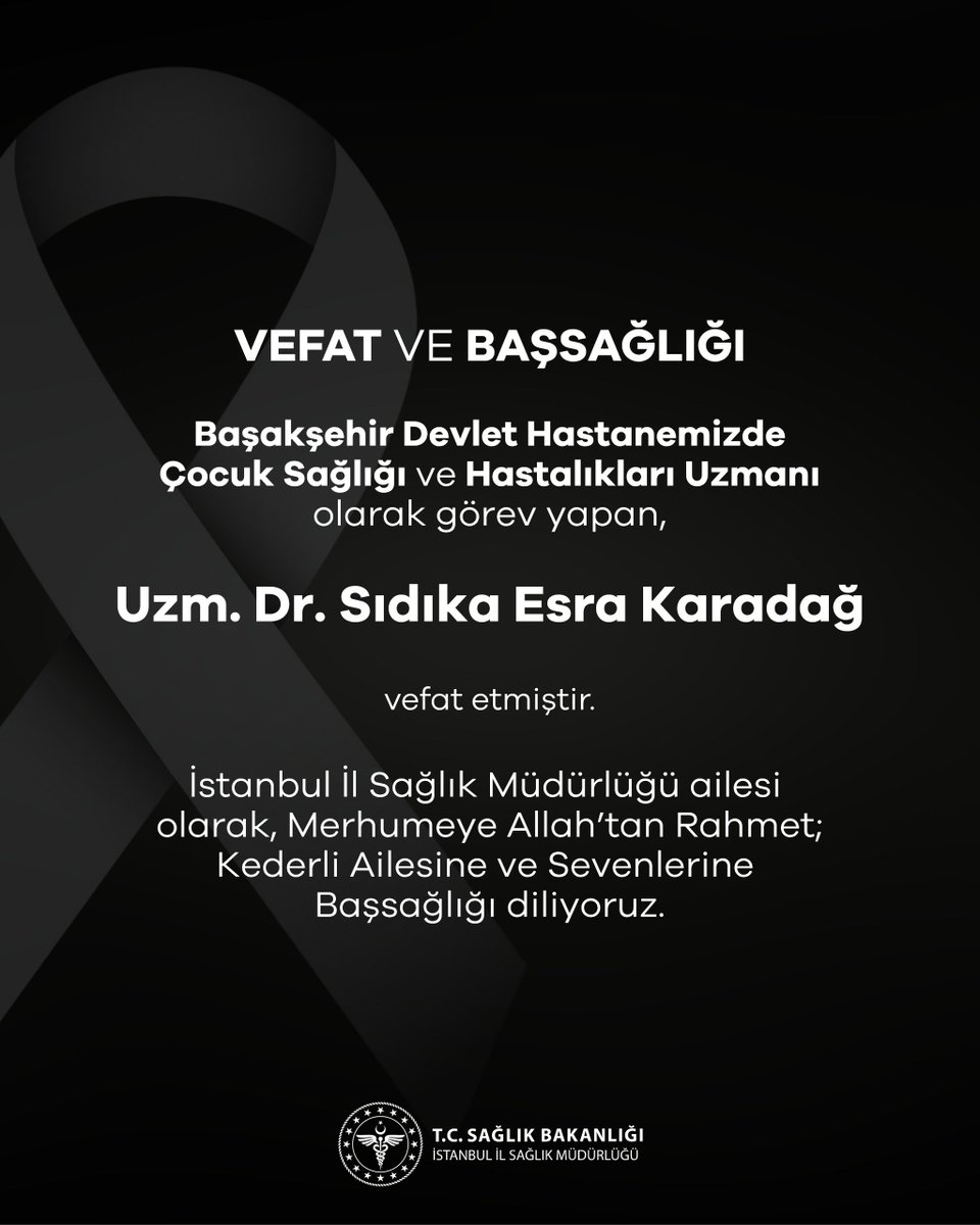 ismgovtr's tweet photo. Vefat ve Başsağlığı https://t.co/a6DO2Q0CMp