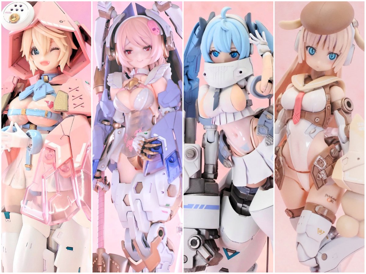 RS_AZANINA's tweet photo. #おいでよメガミデバイスの沼
メガミ比率を上げて強引にレギュ通して参戦した、次シーズン要協議みたいな子が二人混じっています😂

……てなもんで、メガミデバイスにおけるレーシングコンストラクター的なイメージで制作すると楽しいぞ✨

少年の癖を捻じ曲げる土屋博士になれ！ https://t.co/3H163X4dQT