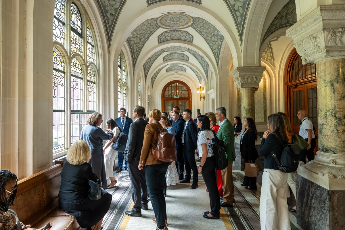 CIJ_ICJ's tweet photo. NEWS: A group of parliamentarians from @OSCE participating States, attending the annual OSCE Parliamentary Assembly held in The Hague, visited the #ICJ yesterday. The parliamentarians received a guided tour of certain rooms used by the Court in the Peace Palace. https://t.co/6w3kkJjFS5