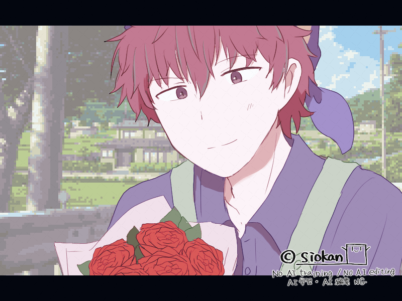 siokan_'s tweet photo. 【ゲーム公開】#塩缶屋

愛犬の散歩中に出会ったのは、
迷子の花屋さん――！？
顔はいいけど極度の方向音痴な花屋のお兄さんとの、
ゆる乙女向け交流ゲーム🌸

▶主人公名前変更可
▶攻略不可！交流ゲームです！
▶約5分・エンド1つ

https://t.co/tkhZP3oWlF

#5分乙女ゲームコンテスト2026夏 https://t.co/mEafmA4PVT