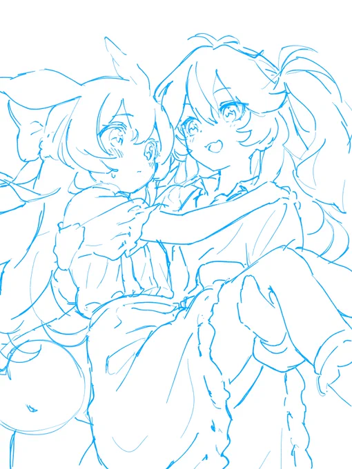 このラフ気に入ってるけど描く時間無いから続き誰か描いていいよ