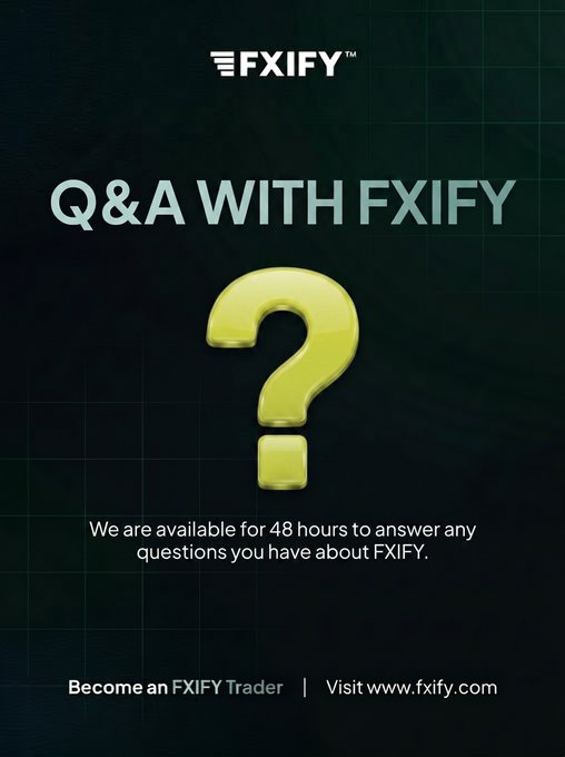 fxifycom's tweet photo. Q&amp;A Session with FXIFY  

We are available for the next 48 hours.  

All your questions will be answered. https://t.co/cYpF449At9