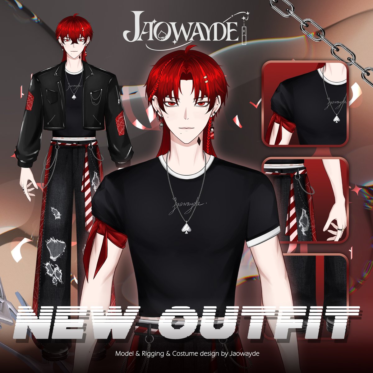 jaowayde's tweet photo. 🎴 𝑱𝑨𝑶𝑾𝑨𝒀𝑫𝑬 𝑵𝑬𝑾 𝑶𝑼𝑻𝑭𝑰𝑻 🎴
ของขวัญวันครบรอบ 2 ปีให้เป้ยเป้ยครับ
───────── ⋆⋅☆⋅⋆ ──────────
Model & Ringging : @.jaowayde
Costume : @.jaowayde
Logo : @.RailoneyCh
#VtuberTH #VTuberUprising #jaowayde https://t.co/PtKoQR21zo