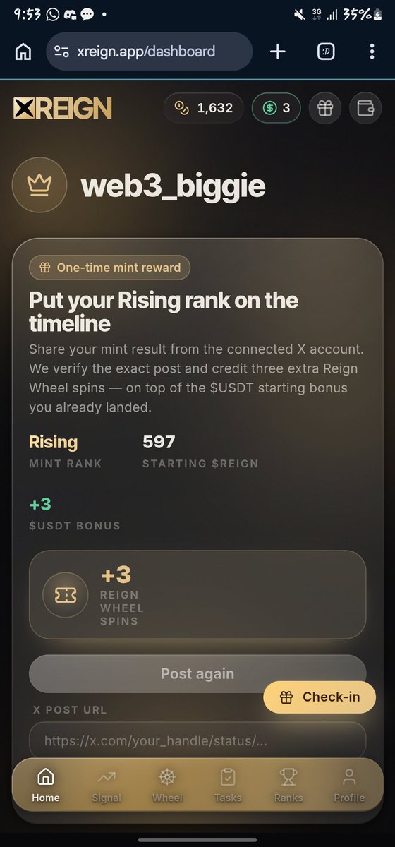 web3_biggie's tweet photo. My rank on xreign https://t.co/rmcaUuVm7W