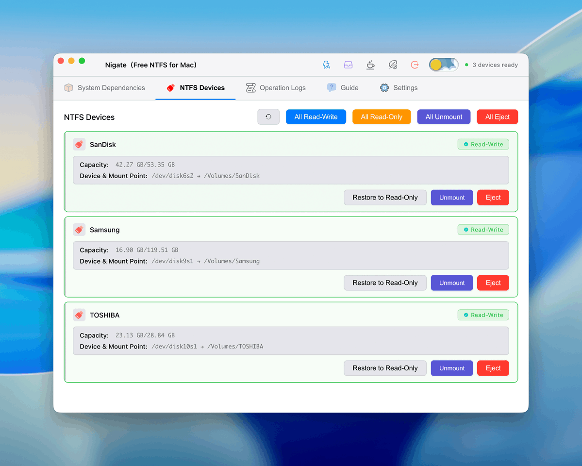 iguides_ru's tweet photo. Это бесплатное приложение наконец подружит Windows и macOS. Смотрите сами

Пользователи ОС от Apple и Microsoft не понаслышке знают о проблеме файловых систем. Нативная NTFS на Windows не дружит с macOS, настолько, что порой приходится держать отдельные флешки для каждого компьютера.

Существует известное ПО Paragon NTFS, однако оно платное, а платить за софт в России сейчас зачастую невозможно. К счастью, разработчики не дремлют и выпустили альтернативу под названием Nigate — утитила для macOS с открытым исходным кодом. Она позволяет читать и записывать накопители «от Windows» — с файловой системой NTFS.

https://t.co/ZquDAWTF4w

После установки приложение будет «жить» в статус-баре, так что монтирование накопителей будет всегда под рукой. Оно автоматически распознает флешки с NTFS и поддерживает как Intel, так и Apple Silicon. Больше не придется форматировать накопители, чтобы подружить их с обеими ОС. К слову, если хотите иметь кроссплатформенную флешку для всех ОС сразу, отформатируйте ее в exFAT.