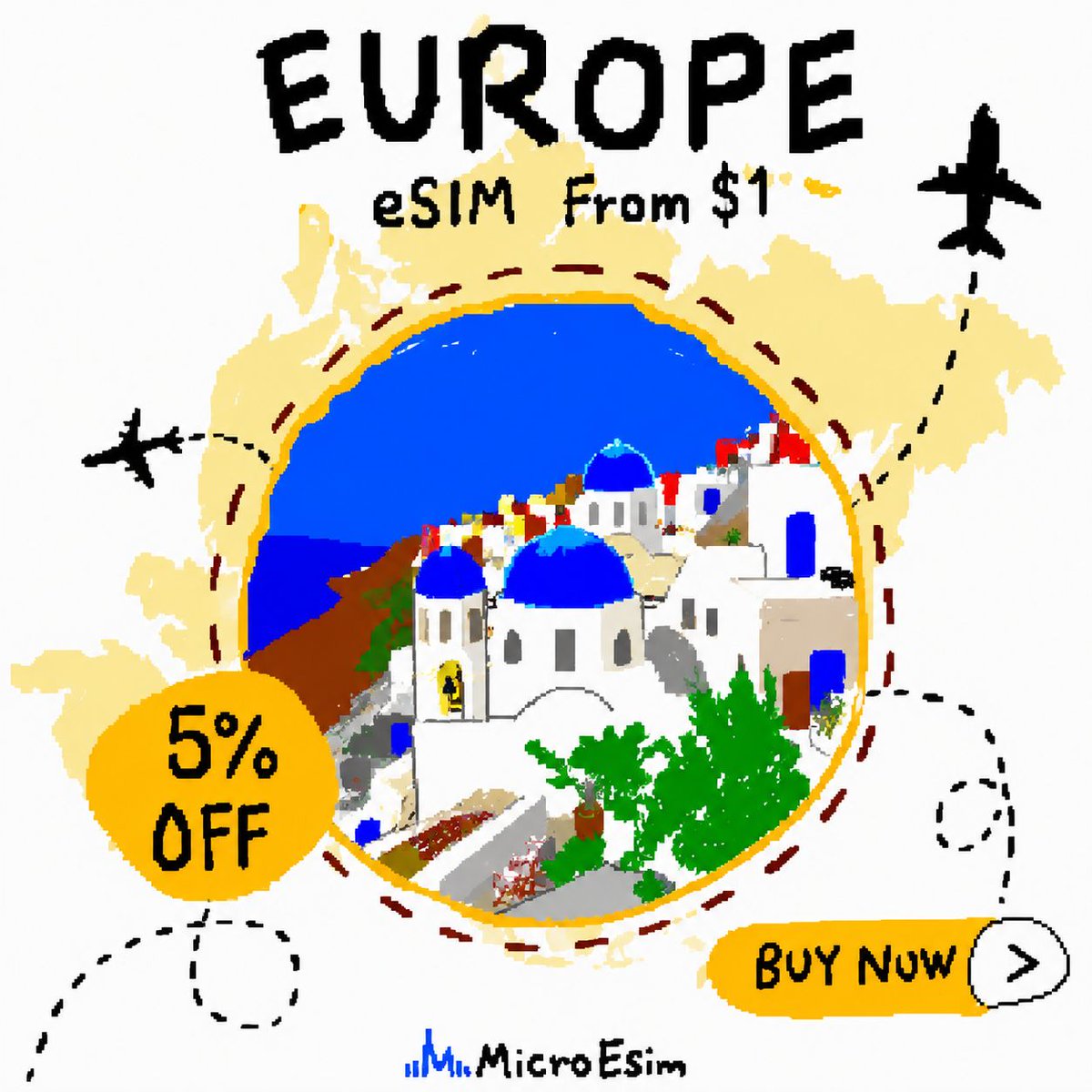 MicroEsim's tweet photo. €12 airport SIM, or $1 Europe eSIM. Save it for the gelato.
Your Greek islands, Italian coast, and Parisian nights, all on one eSIM from the second you land.

Buy now. 5% off.
🏖️ Summer's waiting. https://t.co/m4w5oJ5l63