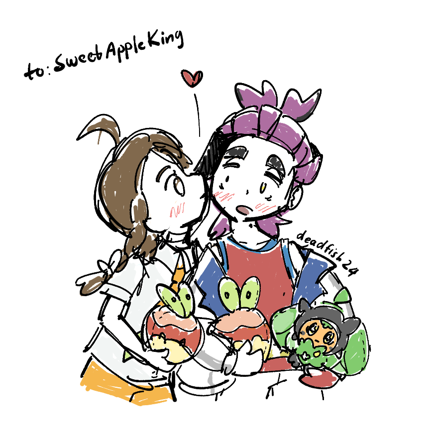 deadfish24's tweet photo. It turned out someone had written a oneshot on ao3 based on my work, I feel so happy, it made my day! 

So I took a little time mid work to doodle out the final scene of their fic, it was such a great one (..◜ᴗ◝..)
#sgao https://t.co/sdNmuusqC2