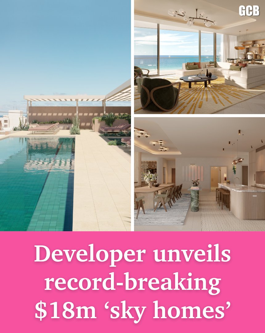 GCBulletin's tweet photo. These Gold Coast penthouses could instantly rewrite their beachside suburb’s property record books. Get your first look inside: ➡️ https://t.co/vr66RQj1jM https://t.co/Lb4kWVd8Zb