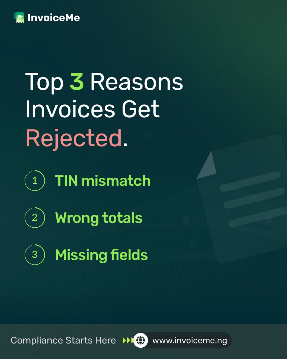 HOPtool_tech's tweet photo. IRN rejections are almost never random.
The top 3 causes we’re seeing right now:

🔸 TIN format mismatches
🔸 Wrong line-item totals
🔸 Missing mandatory fields
All fixable before you submit. 

Send us a DM or visit https://t.co/IJRnz8VBAW to get started.

#NRSCompliance https://t.co/QAkRjtdmMM