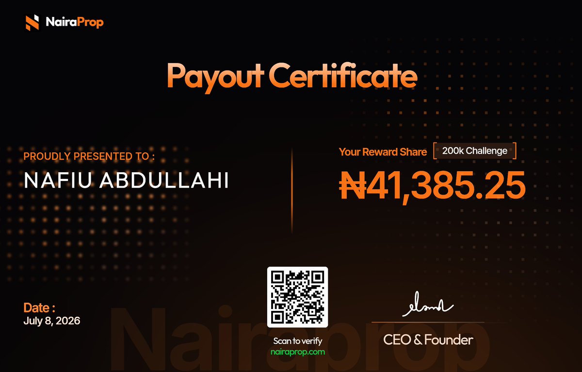 Tech_with_Abdul's tweet photo. Got paid ₦41,385.25 from @nairaprop today 🇳🇬⚡

INSTANT NIBSS to my bank in seconds. The first Naira prop firm that actually pays.

Claim code: NPC-U3UULG

Pass a challenge → 80% reward → instant payouts: https://t.co/hijN6JYkJ4 https://t.co/WLrqaaDLZe
