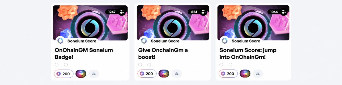 OnChainGm's tweet photo. Soneium Score Season 12 Missions are waiting for you with @Arkada_gg 

👉Give OnchainGm a boost!
https://t.co/VcnVoX4fia

👉Soneium Score: jump into OnChainGm!
https://t.co/RL1MnEj161

👉OnChainGM Soneium Badge!
https://t.co/2tjGRW8PfL
.