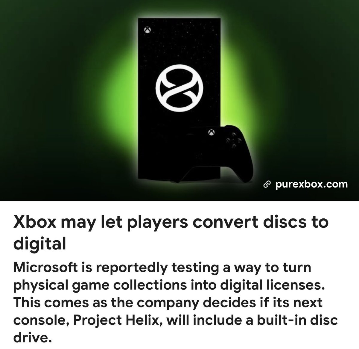 the_phoenix_405's tweet photo. Next generation Xbox,Project Helix, might not have a disc drive, and might let you convert discs to digital media. 

https://t.co/gCM0MkVfBz https://t.co/3BuZ4NmwbA