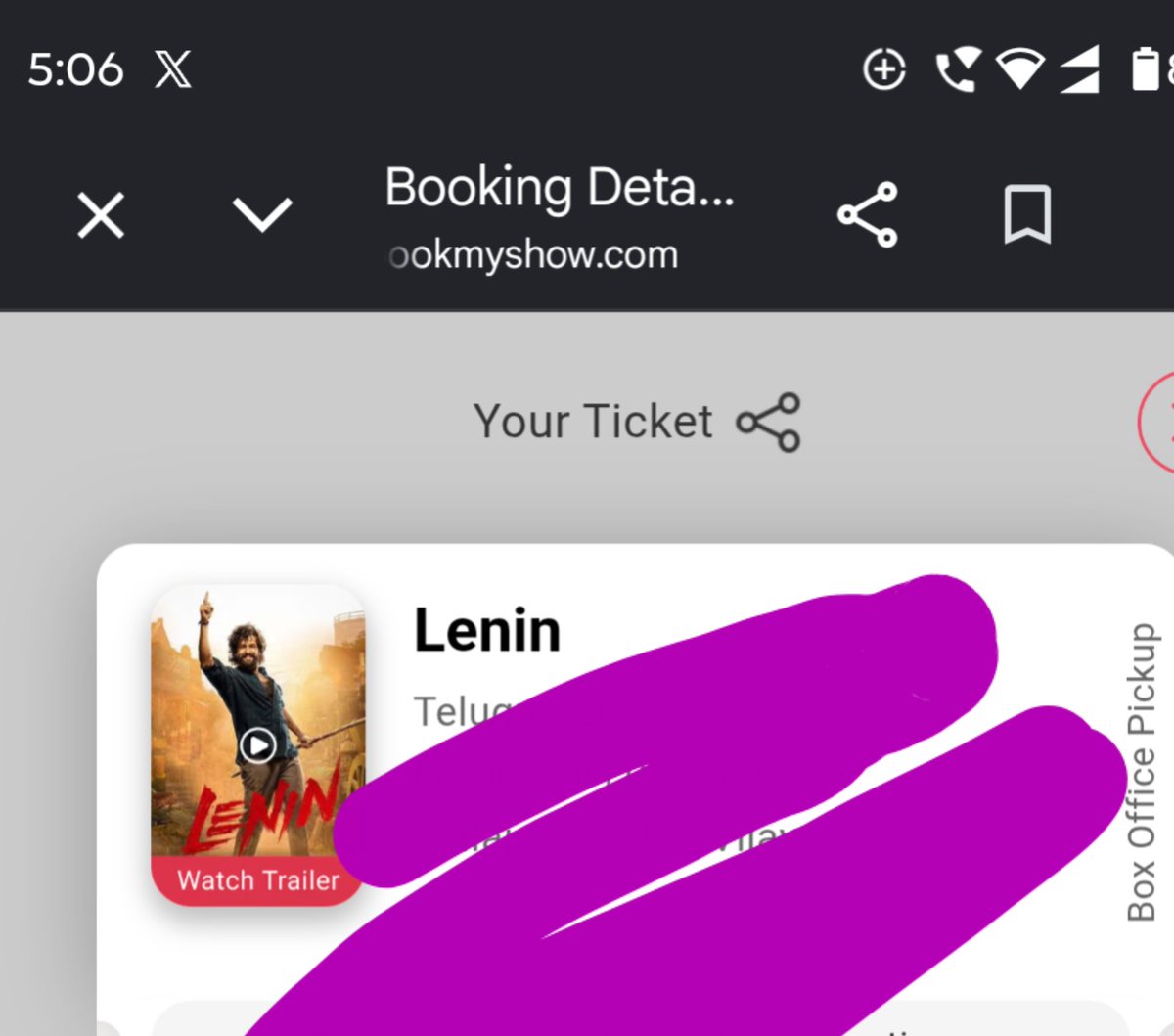 Leo_o___'s tweet photo. Ticket booked #Lenin 

After 3 Years Ayyagari dharshanam

Benifit show 🥹 

This time Not going back with Pain. https://t.co/I8tRviyKyy