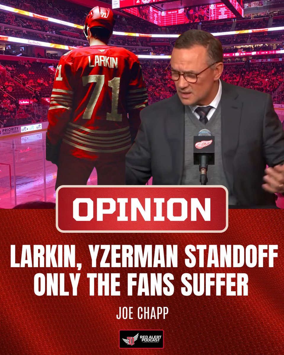 JCSportsDetroit's tweet photo. Understand what the two positions actually are. Larkin wants out — reportedly because he wants to win, which is the one motive nobody can really argue with. Yzerman wants a return that helps Detroit compete immediately, because a decade into this tenure with no playoff appearance, he is squarely in save-your-job mode. Both positions are individually rational. Together, they're a deadlock. Larkin's three-team list guts Yzerman's leverage; Yzerman's win-now demand guts the list's viability. Neither man is wrong by his own logic, and the collision of those two logics produces exactly nothing — no trade, no reconciliation, no resolution, all summer.

And if the reports are accurate that the captain and the general manager went an extended stretch without speakiung, then this deadlock wasn't fate. It was manufactured. A conversation — an actual, adult conversation between the two most important people in the organization — either prevents this or resolves it early enough to act on. Instead, agents around the league reportedly knew about the freeze-out, which quietly answered a question fans have been asking for years: why don't the good free agents come here? Why does a franchise with Little Caesars Arena, a state-of-the-art practice facility, and one of the great brands in hockey keep finishing second for players? Because the people paid to represent those players could see what we couldn't.

Meanwhile the neighborhood got better. Toronto improved. Florida — already the class of the conference — added Brady Tkachuk to a lineup getting Aleksander Barkov back. The Atlantic Division is an arms race, and Detroit's contribution to it this summer has been a staring contest with its own captain. The Red Wings didn't get better for now. They didn't sell for the future. They picked the one option with no upside in either direction: nothing.

The cruelest part is that fans can't do anything about it except what they've always done: buy the tickets, watch the games, refresh the feeds, and wait for two men who reportedly couldn't be bothered to speak to each other to figure out what the rest of us pay for the privilege of watching them not decide.

Larkin will land somewhere fine. Yzerman will survive this. The fans get the summer of limbo, the season of consequences, and the bill for both. That's the saga, stripped to its studs. Everybody in it has an exit except us.

Link to video; https://t.co/CCd181iMUi