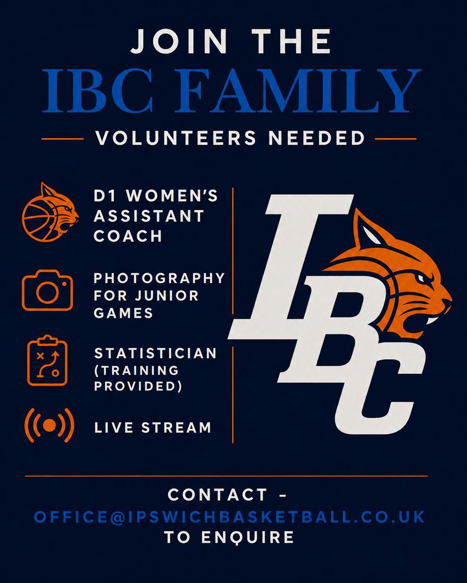 IpswichBball's tweet photo. Join the Ipswich Basketball family!

We're looking for volunteers, DM us or email us if you're interested!

#IBCfamily https://t.co/xvLdW6xOGu
