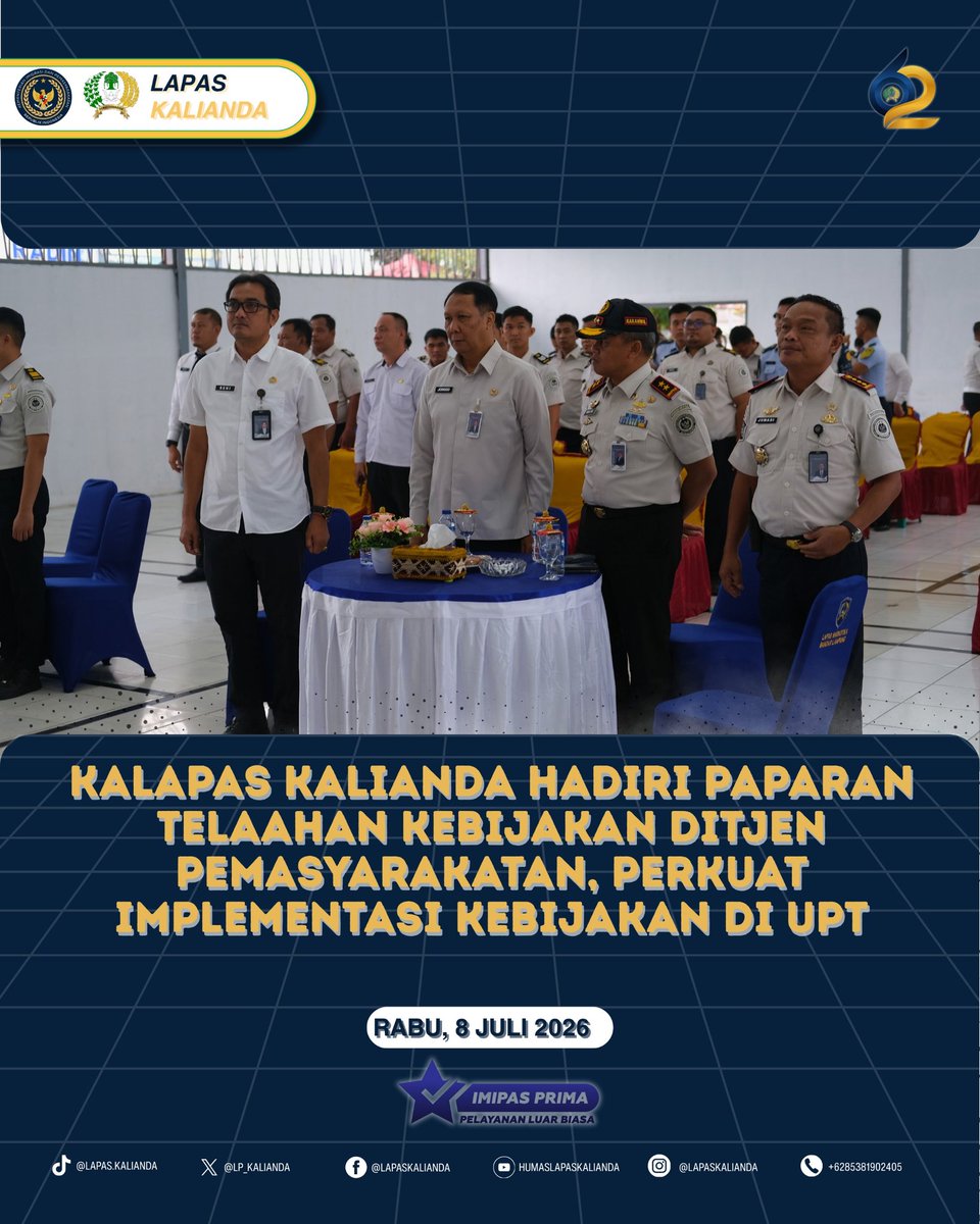 LP_Kalianda's tweet photo. Kalapas Kalianda Hadiri Paparan Telaahan Kebijakan Ditjen Pemasyarakatan, Perkuat Implementasi Kebijakan di UPT

@kemenimipas
@ditjenpas
@pemasyarakatanlampung

#LapasKalianda #Ditjenpas #Kemenimipas #Pemasyarakatan #TelaahanKebijakan #KanwilDitjenpasLampung #ImipasPrima https://t.co/RQh4HpAPyj