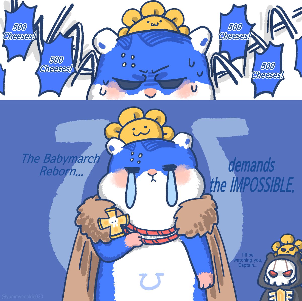 yummycookie030x's tweet photo. 👶Babymarch : 500Cheeses🧀

Reupload🫐🐹💙

#warhammer40k #robouteguilliman
#demetriantitus #ultramarines
#primarch #babymarch https://t.co/MPlImrQFPV