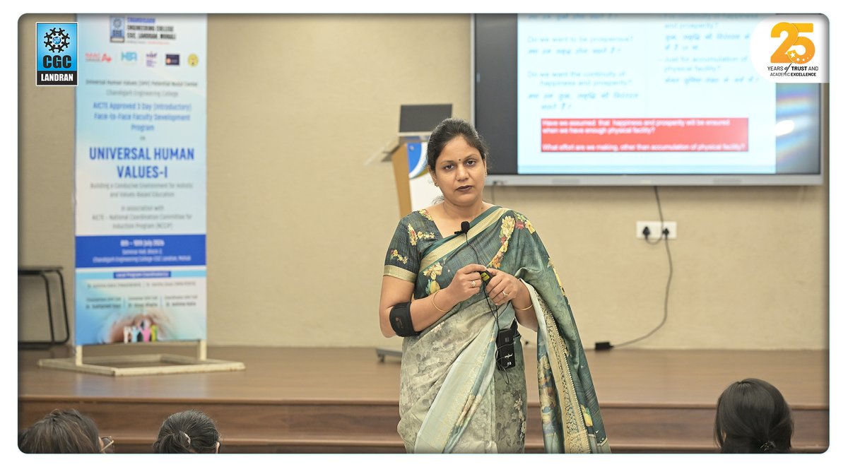 CGCPunjab's tweet photo. CEC, CGC Landran proudly inaugurated the 3-day Faculty Development Program on Universal Human Values-I (UHV-I) under AICTE NCCIP, bringing together 63 participants for a journey of self-exploration, holistic learning, and value-based education.

#CGCLandran #AICTE #NCCIP #FDP https://t.co/7HpoPe83KK
