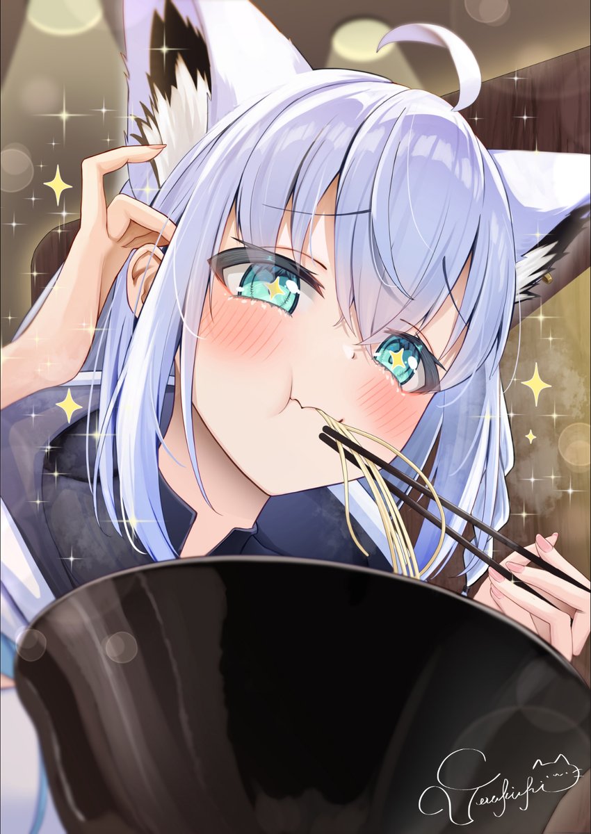 torakichi_888's tweet photo. こだわりのカスタムで一蘭をキメるフブちゃん🍜

「ｽﾞｽﾞｯ!)…ん～っぱこれですよ！✨」

#絵フブキ https://t.co/O4EBOP7BwZ