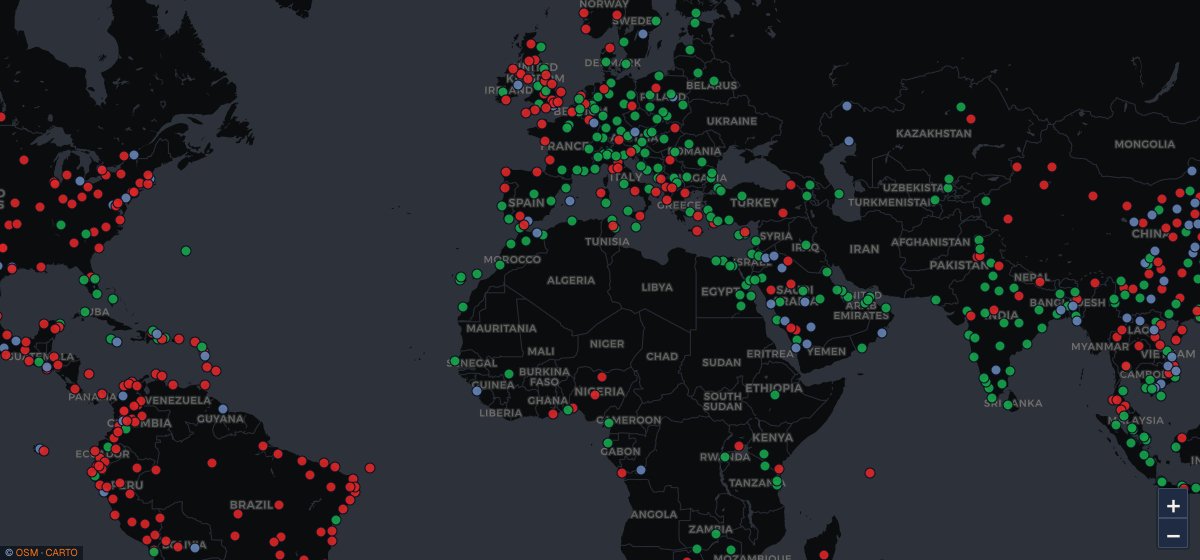 LoungeMapApp's tweet photo. Smoking when passed security. At a growing amount of airports a no go. Where can you smoke? We mapped 776 airports with their current smoking situation. Green = smoking area past security. Red = you must exit and re-clear.
https://t.co/DGRfKCBXXn

#airport #travel #avgeek https://t.co/IMUfTJwNwU