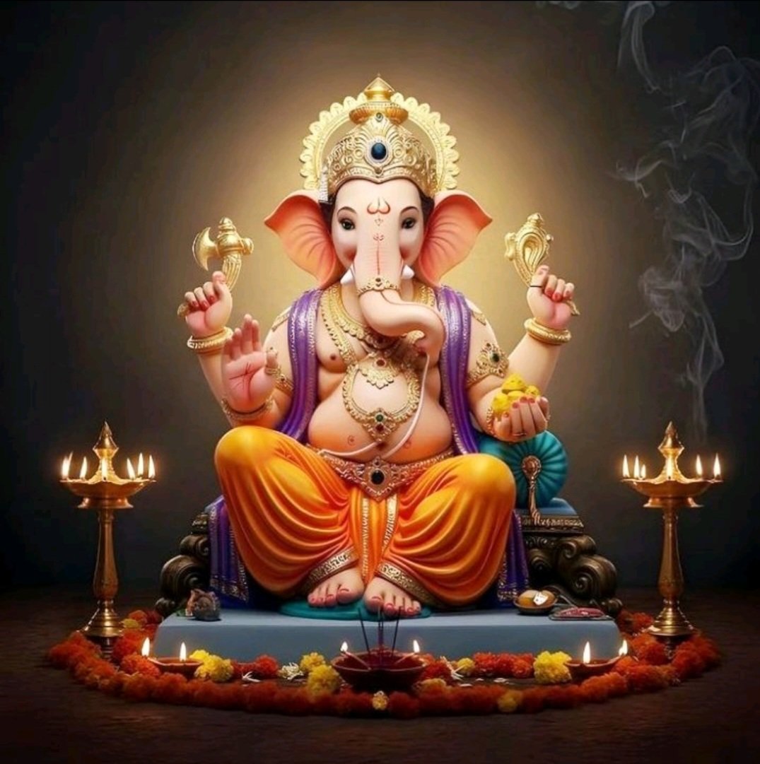 NakshatrNilayam's tweet photo. ‼️प्रात_वंदन ‼️
खर्वं स्थूलतनुं गजेन्द्रवदनं लम्बोदरं सुन्दरं
प्रस्यन्दन्मदगन्धलुब्धमधुपव्यालोलगण्डस्थलम्।
दन्ताघातविदारितारिरुधिरैः सिन्दूरशोभाकरं
वन्दे शैलसुतासुतं गणपतिं सिद्धिप्रदं कामदम्।।
#DivineBlessings #DivinePeace #DivineGrace #SacredChanting https://t.co/jeubP5akRr