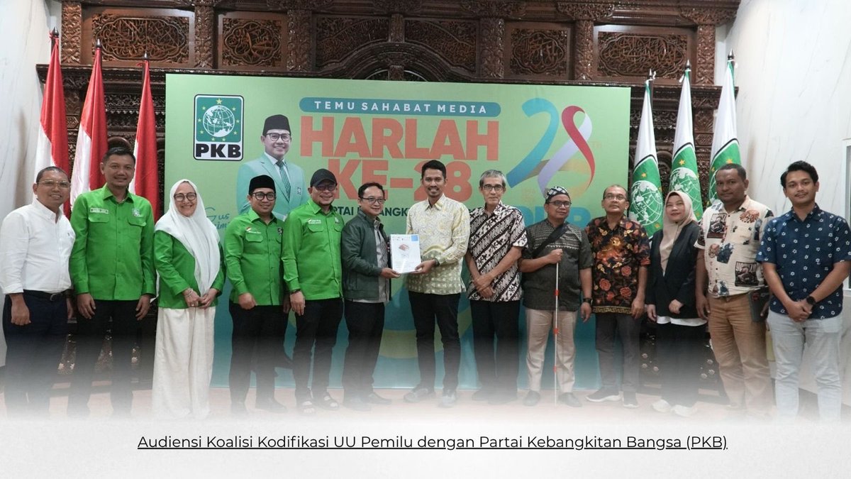 perludem's tweet photo. Jakarta, 7 Juli 2026

Koalisi Kodifikasi UU Pemilu beraudiensi dengan PKB untuk mendorong percepatan pembahasan RUU Pemilu serta menyampaikan berbagai masukan strategis bagi reformasi kepemiluan. https://t.co/TgvabTQXxD