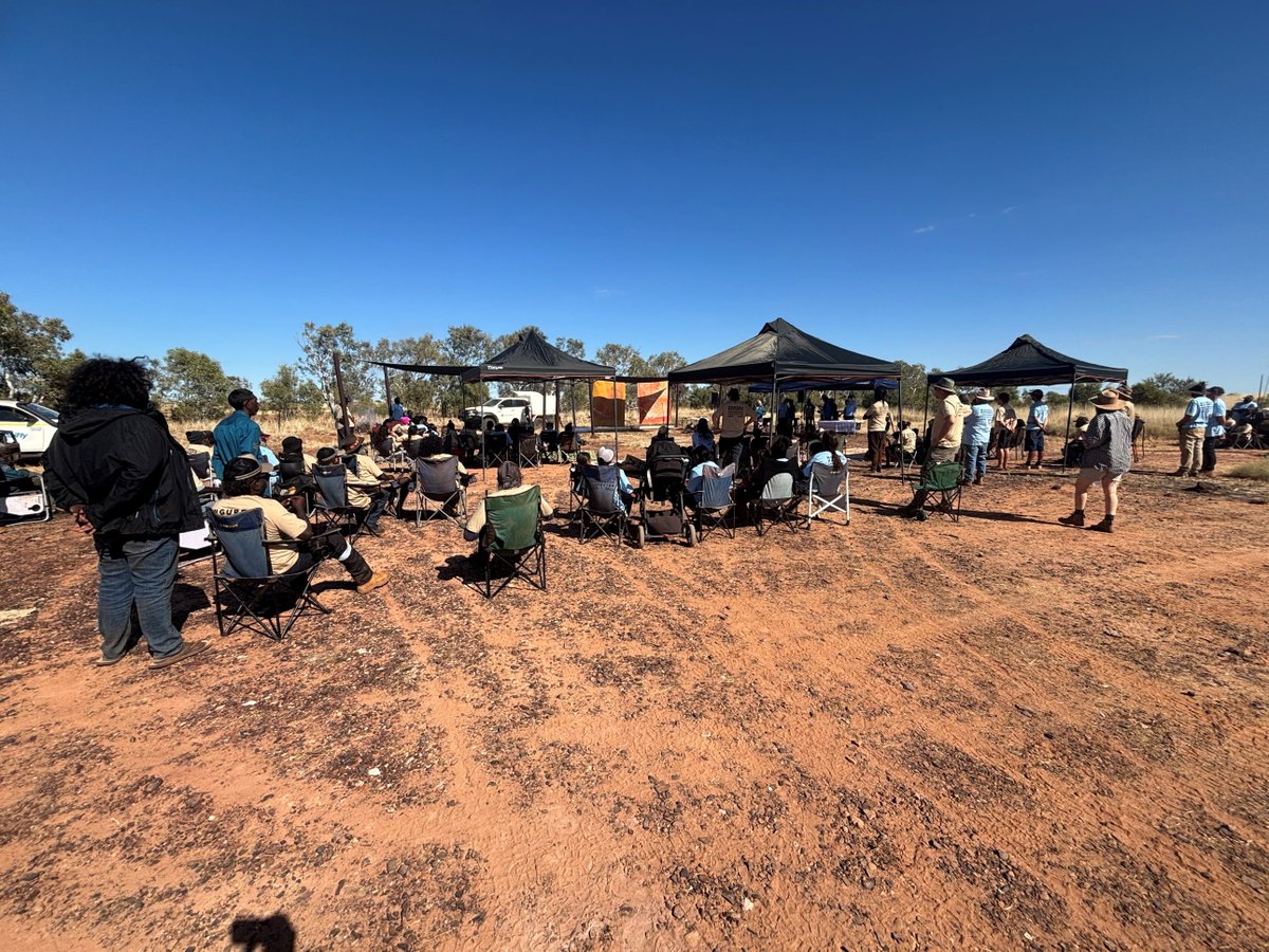 KJMartu's tweet photo. It was so good for #Martu representatives of KJ to attend and help celebrate the dedication ceremony for the Ngurra Kayanta Indigenous Protected Area (IPA) held at Jalyirr on 1 July 2026. ⚖ https://t.co/vbVegdXIFF