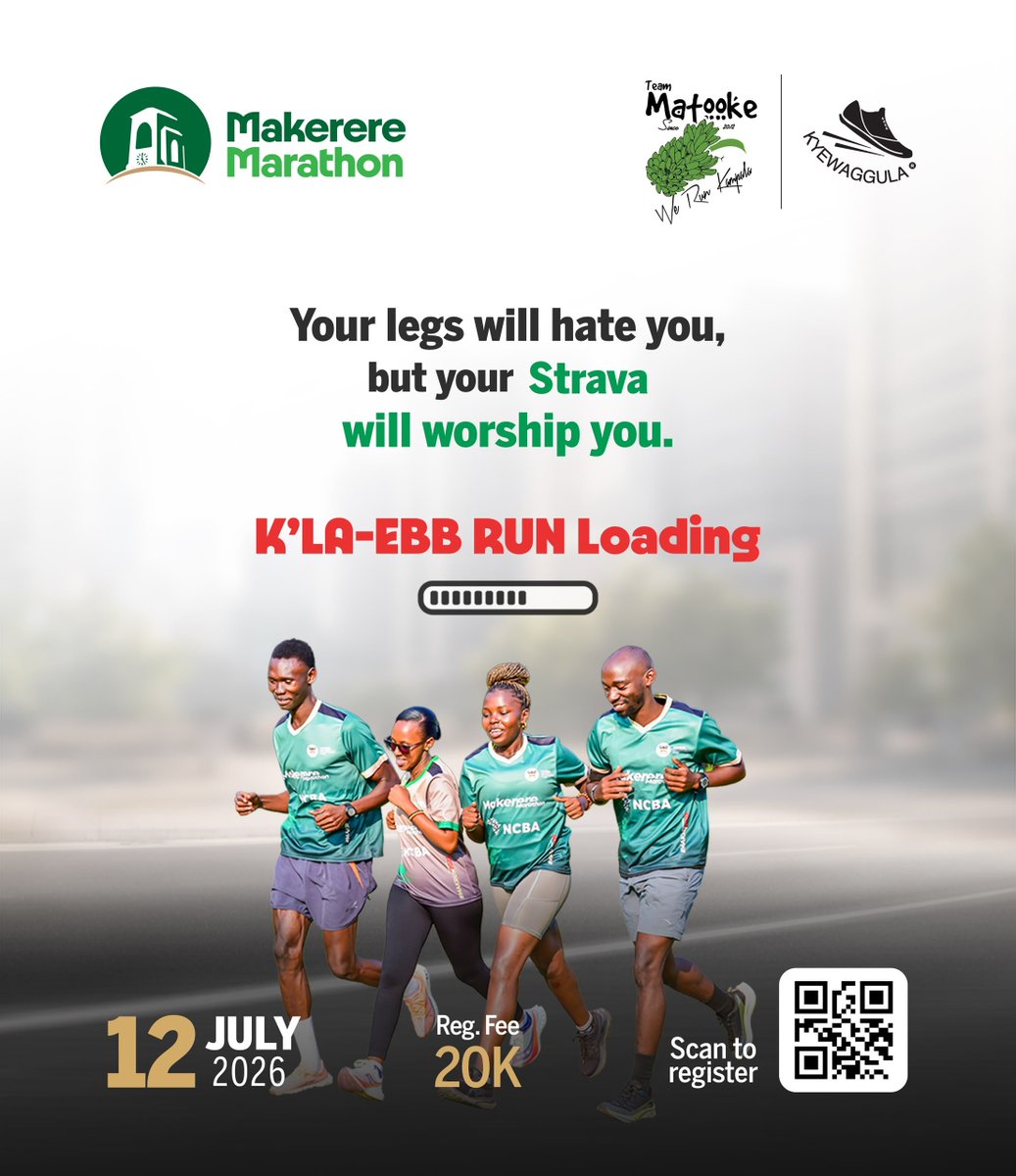 MakRun_Ug's tweet photo. Kla-Ebbs run - July Edition.

Your legs will hate you,
Strava will worship you,
And your favorite Hares will Kudos you all the way to the finish line.

Register today:
https://t.co/VlBu0BTcmz https://t.co/TCP6Oj13Eh