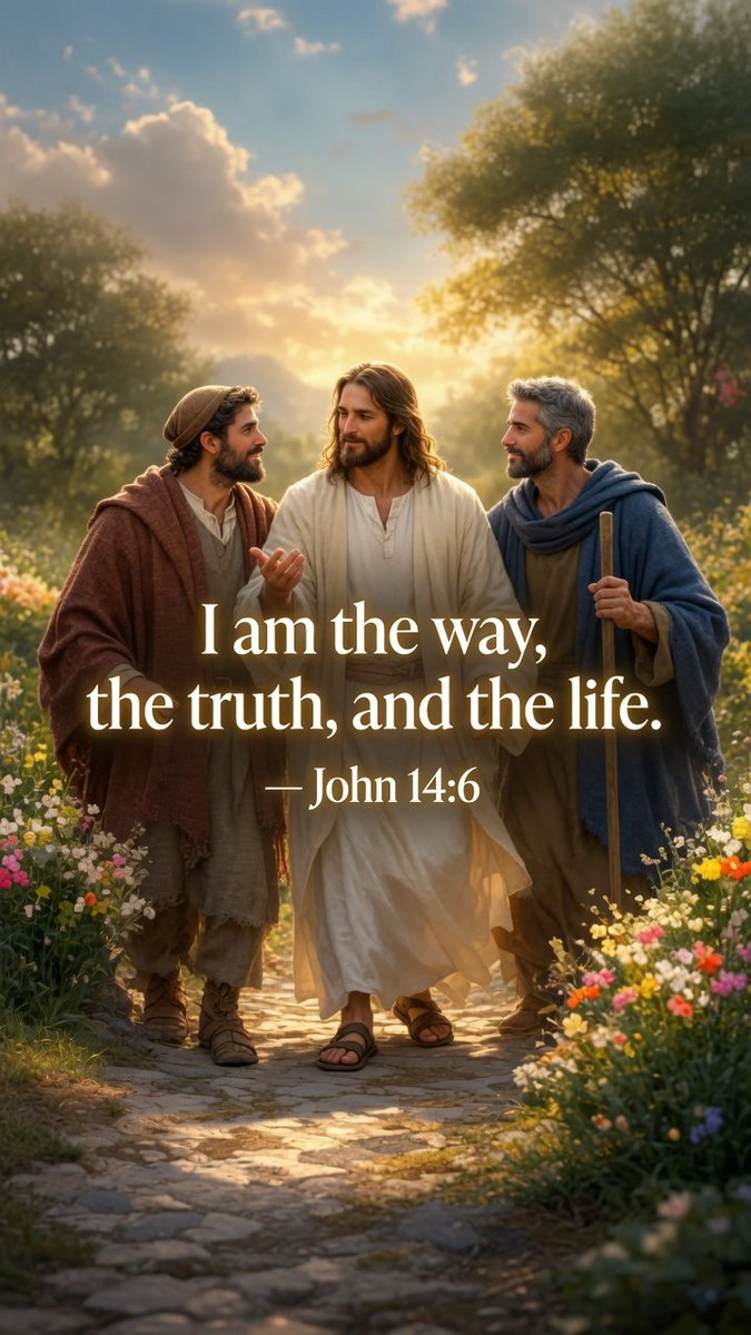 QuoteBoost23's tweet photo. I am the way, the truth, and the life." — John 14:6Jesus walks with us, guiding our steps every day. Follow the One who is the Way. #Jesus #BibleVerse #John146 #Christian #Faith #JesusChrist https://t.co/aw0oNdX677
