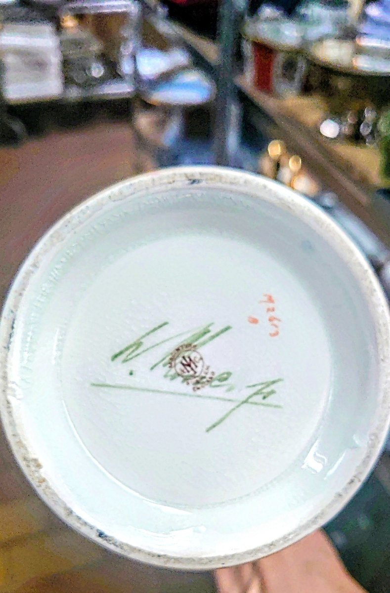 GarLarPe's tweet photo. Hiding in plain sight in this Danish flea market, an early William Moorcroft (1872-1945) vase for James McIntyre, where he transitioned from an art graduate into a master ceramicist, honing the foundational skills, and chemical mastery that defined his legacy. #Serendipity https://t.co/5wMNCQTjrq